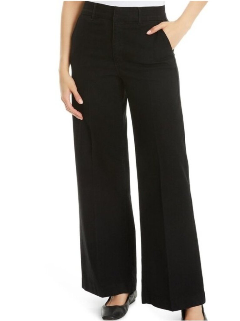 Nine West Black Wide-Leg Trousers New Size 4 Women's Business Casual Preppy